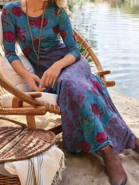 NWT Soft Surroundings M Ismerelda Maxi Dress Floral Paisley Patchwork Boho